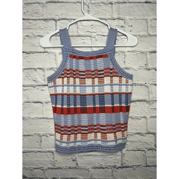 Banana Republic Tops - Banana Republic PLAID CROPPED SWEATER TANK XS.